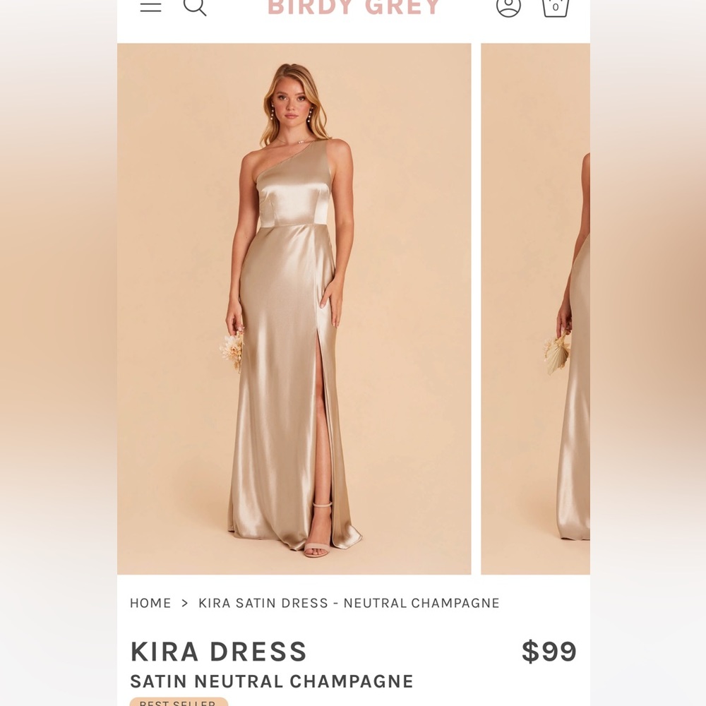 Birdy Grey Satin Neutral Champagne Bridesmaids Dress